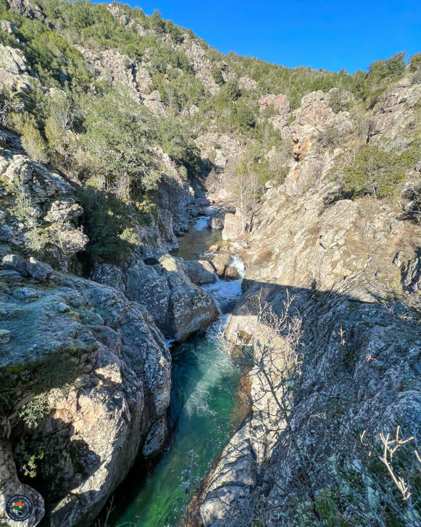 Le Prunelli. La boucle des gorges du Prunelli.